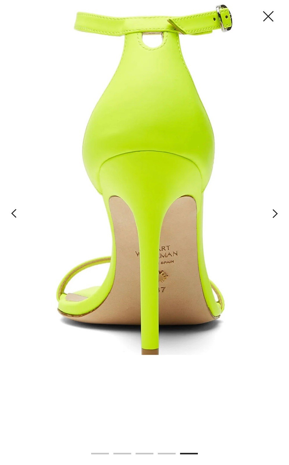 Stuart Weitzman Nudistcurve 100 Sandal Electric yellow 10.5 M