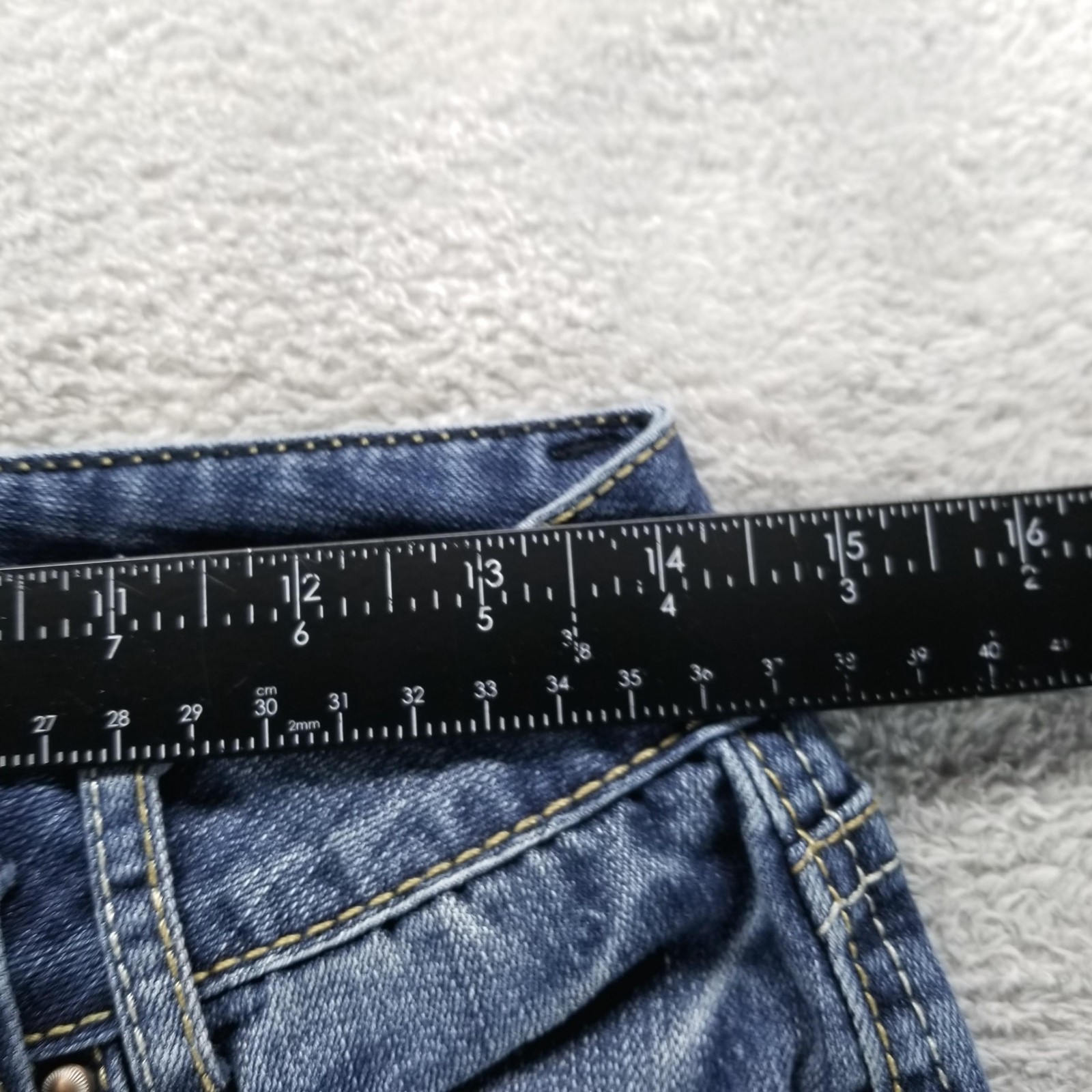 Amethyst Jeans Womens 7 Blue Bootcut Low Rise Distressed Embroidered Stretch Y2K