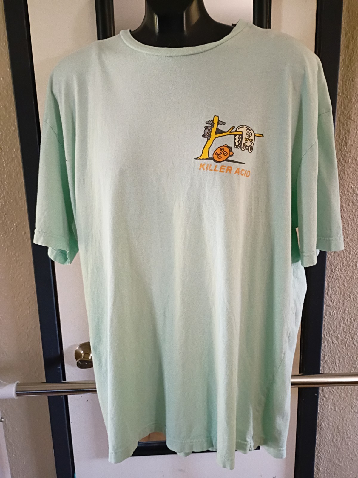 Killer Acid Melting Cat Light Blue T-Shirt XL
