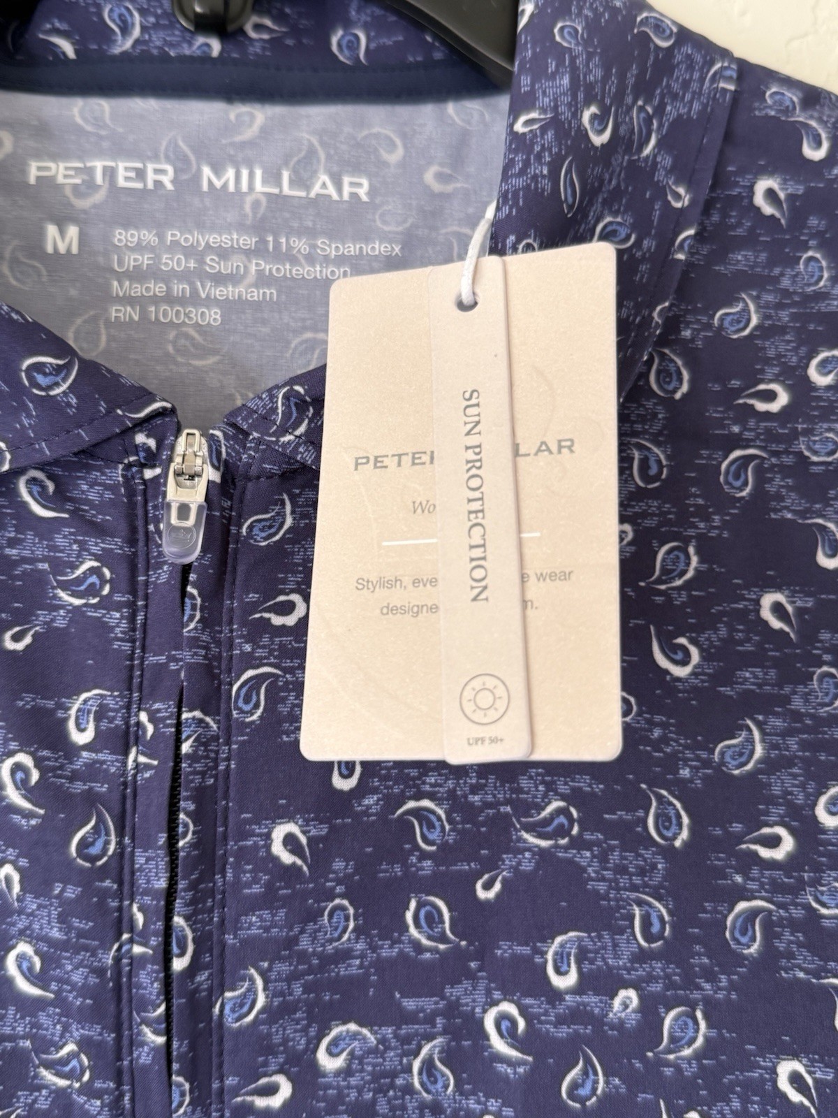 NEW Peter Millar Carner Tossed Paisley Sleeveless Sport Golf Dress Medium UPF 50