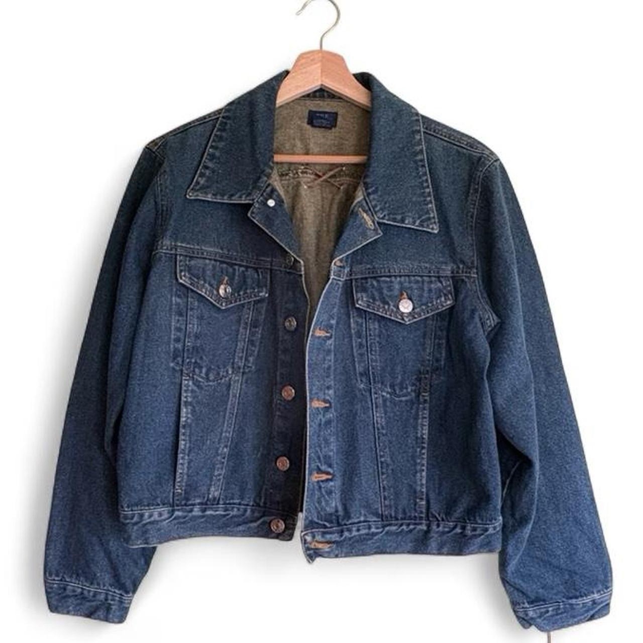Vintage 90s Jean Jacket With Leather Lace Detail L Denim Western Cowgirl Rodeo