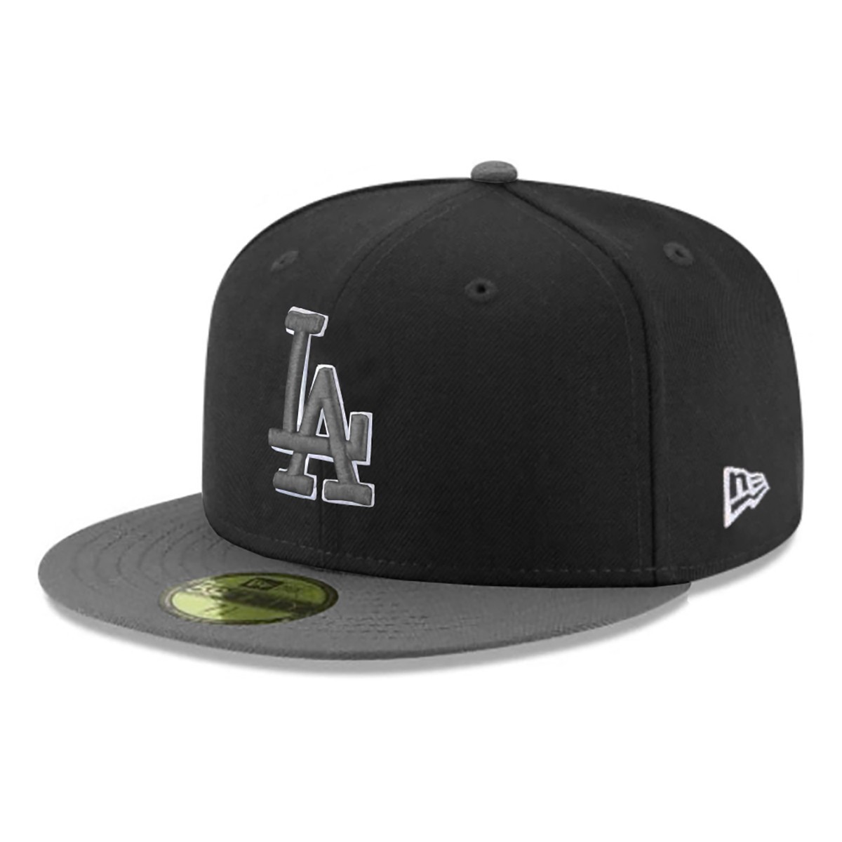 Brand New 59FIFTY Baseball Cap – MLB LA Dodgers Black Gray Fitted Hat
