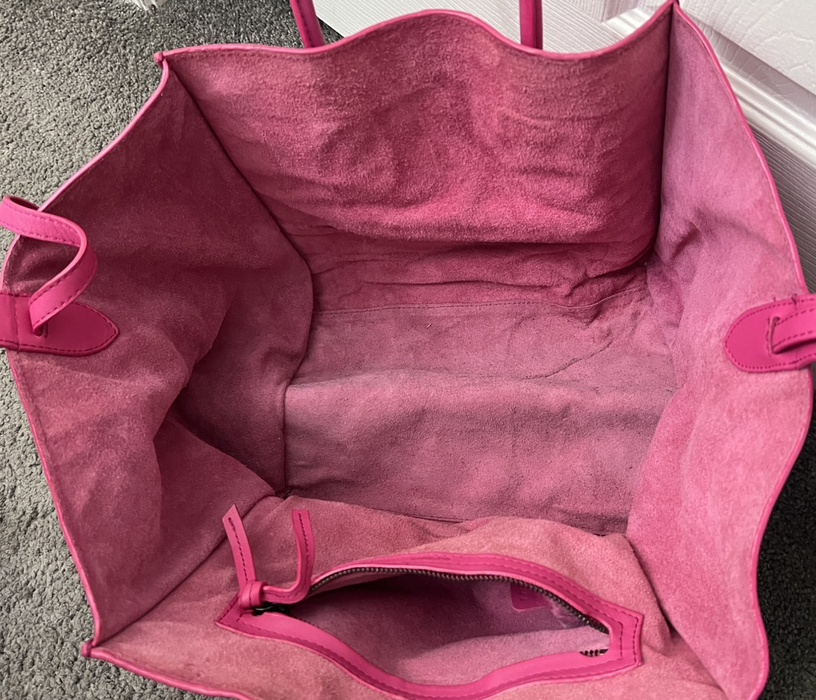 CELINE Luggage Phantom Hand Bag Leather Pink