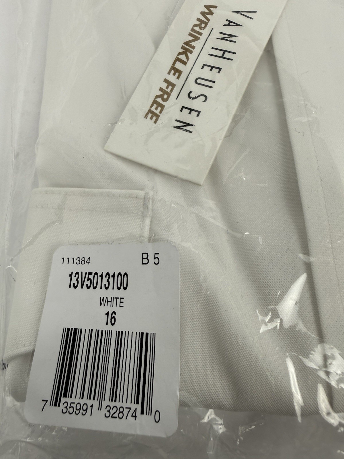 Van Heusen Men’s Commander Pilot Shirt – Short Sleeve, White Size 16 NEW