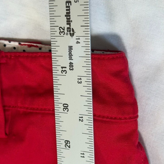 TALBOTS Slim Perfect Cropped Pants Petite Sz 12P Red Chino Style Cotton Spandex