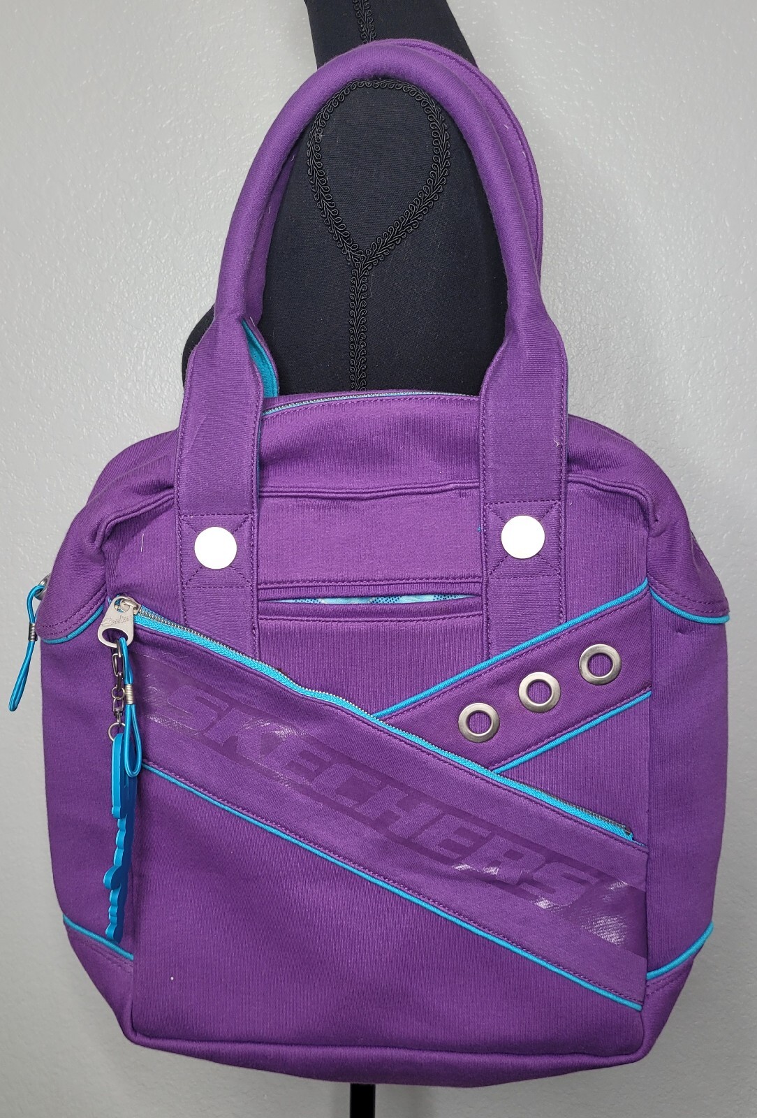 RARE YTK Skechers Purple & Blue Laptop Shoulder Hand Bag Stars Retro COOL!