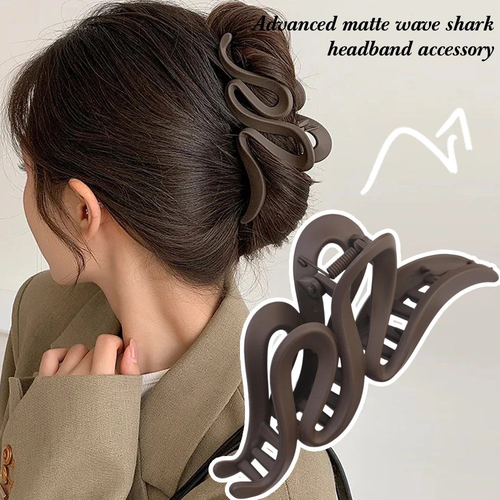 13cm Acrylic Hair Claw Clips Matte Wave Design Women Girls Hair Accessories Set
