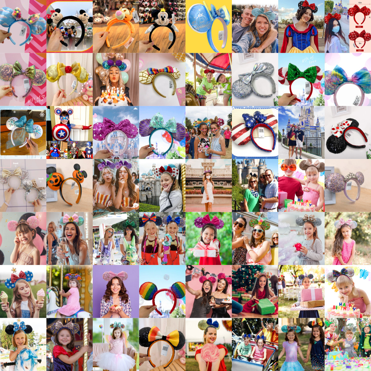 203+ Disney-Parks Headband Minnie Mickey Ears Bow Sequins Disneyland Resort