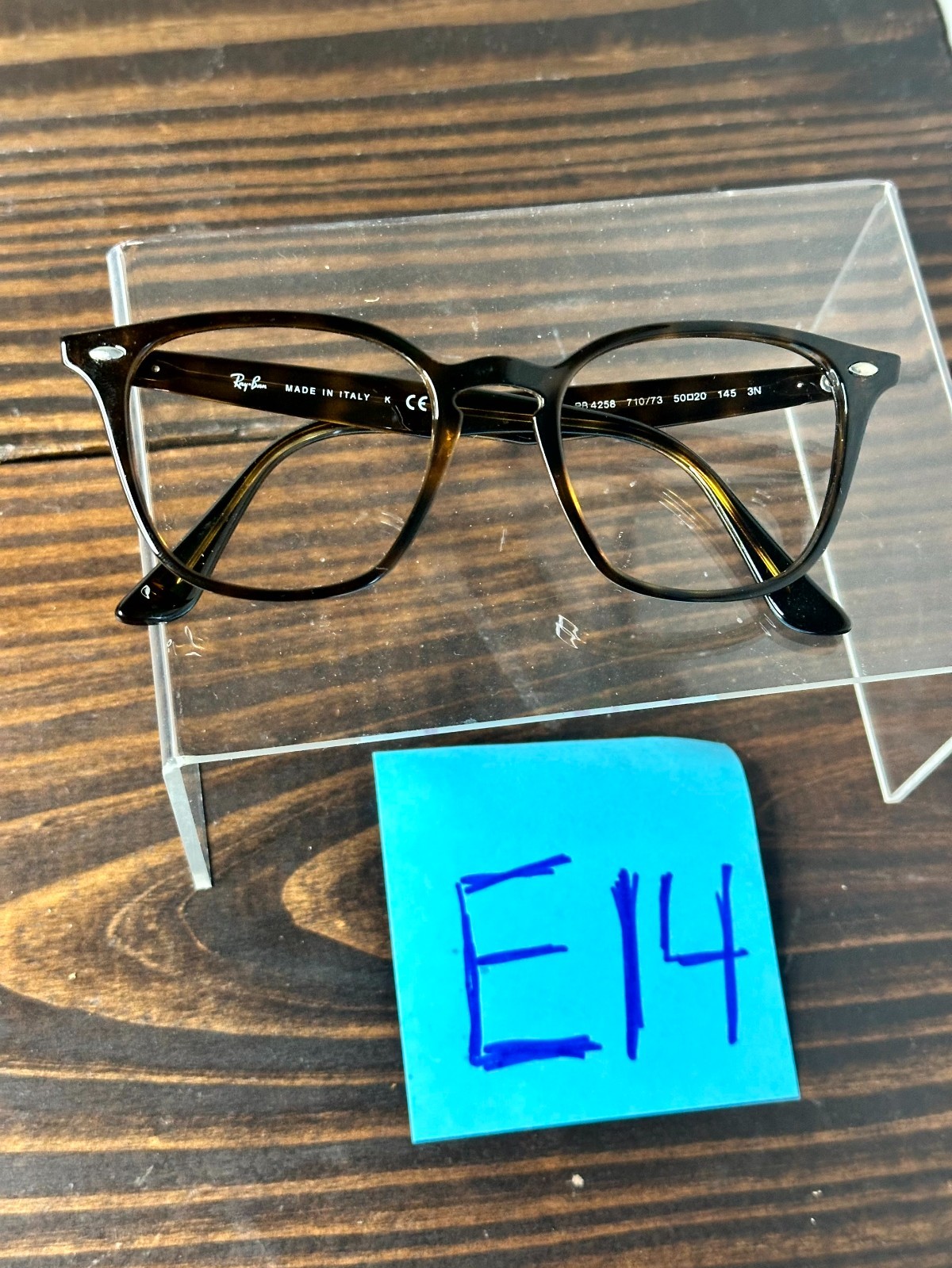 Ray-Ban RB4258 710/73 Men Polished Light Havana Sunglasses Frame Square Full Rim