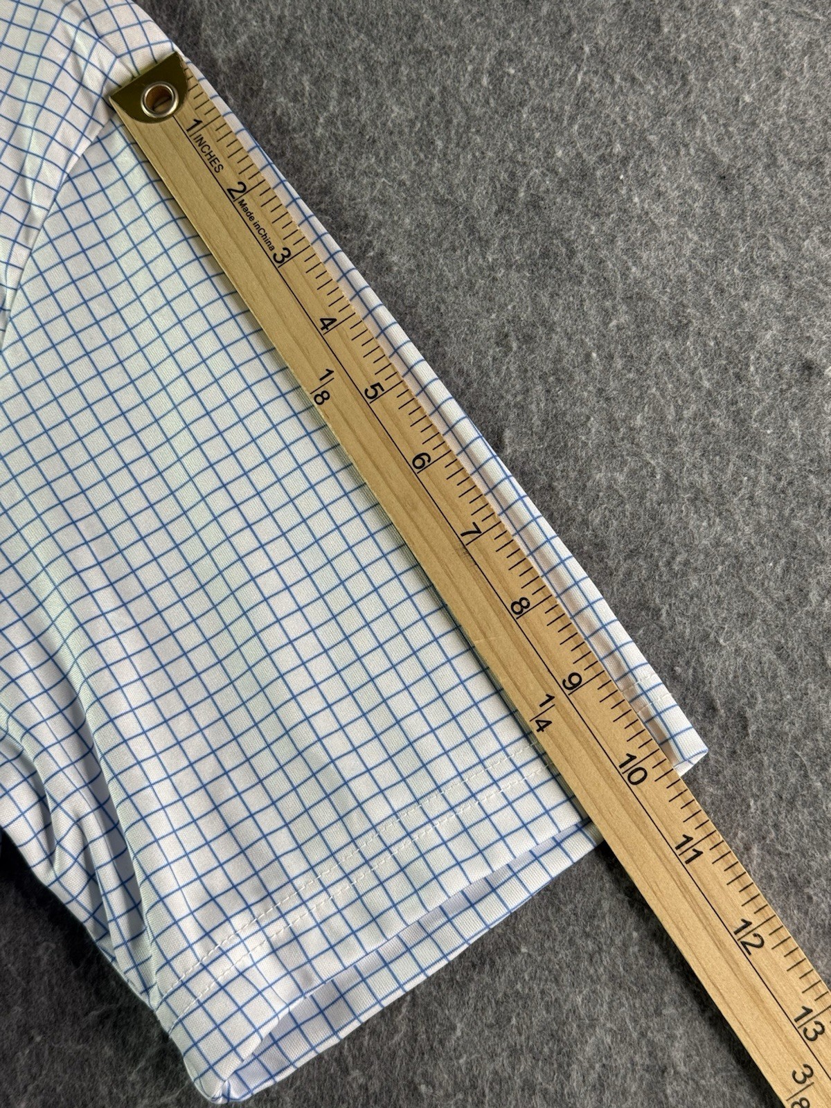 Collars & Co Polo Shirt Mens Large Relaxed Blue & White Check Dress Collar NWT