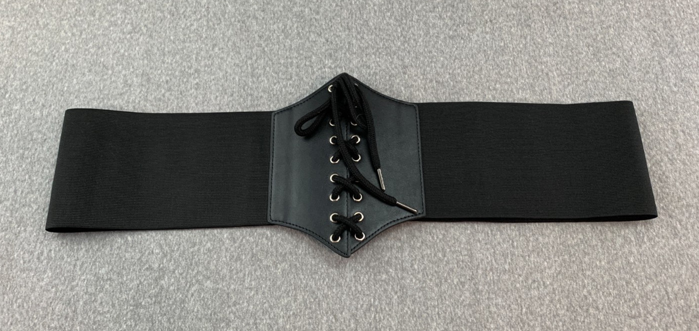 Wide Stretch Corset Lace Up Snap Back Belt Boho Festival Renaissance Fairy Wench