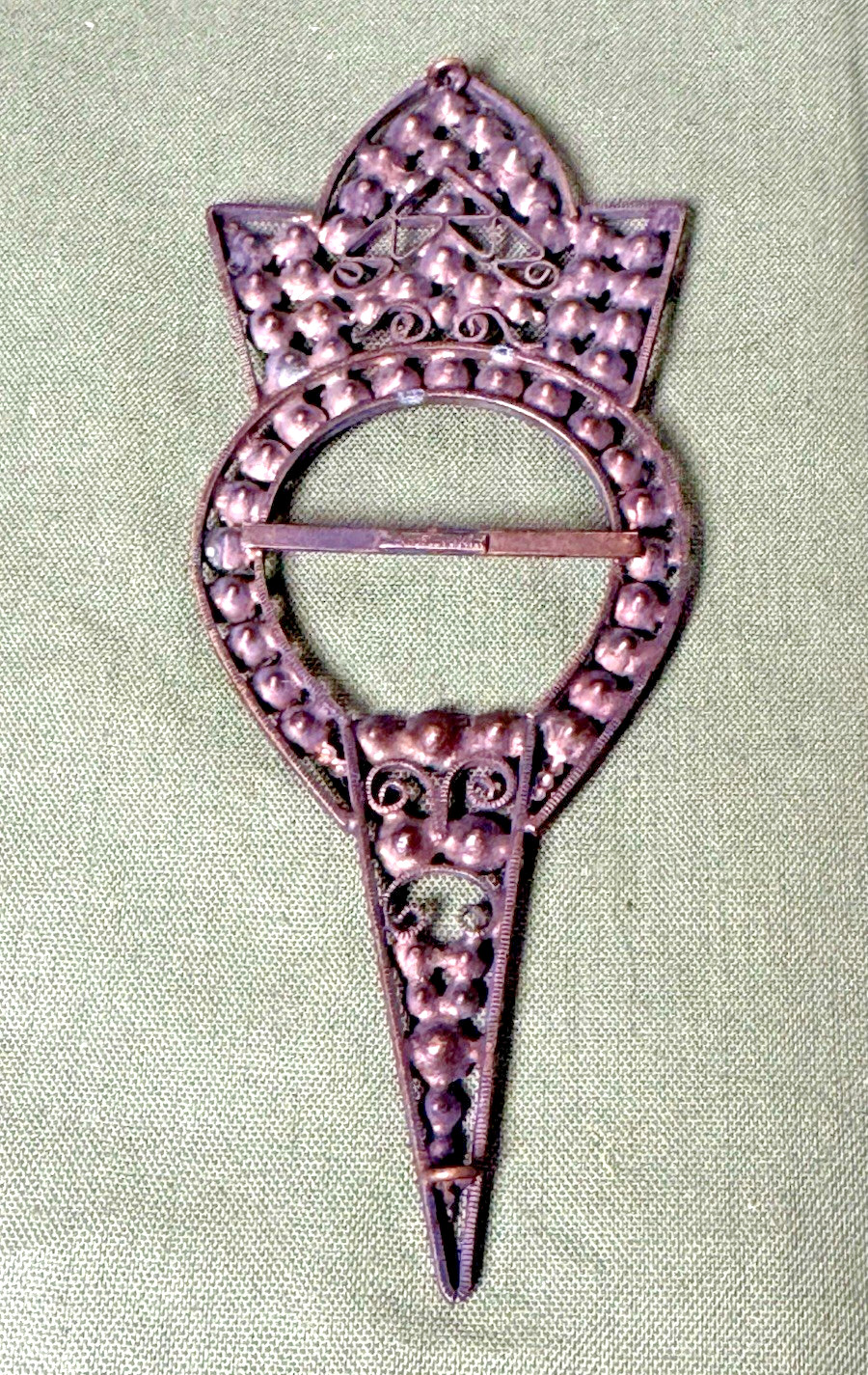 Antique 1920s Czech Buckle Slide Clear Paste Prong Set Rhinestones Sash Ornament