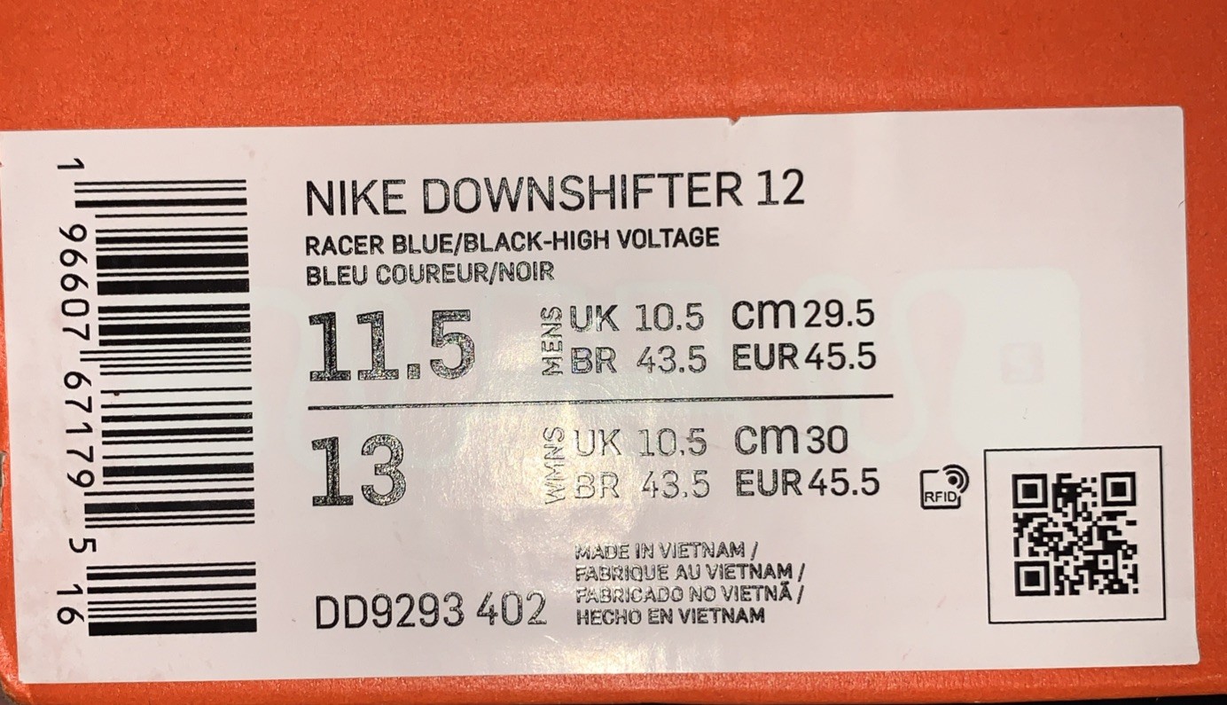 Nike Downshifter 12 Racer Blue White Men’s Running Shoes DD9293-402 Size 11.5