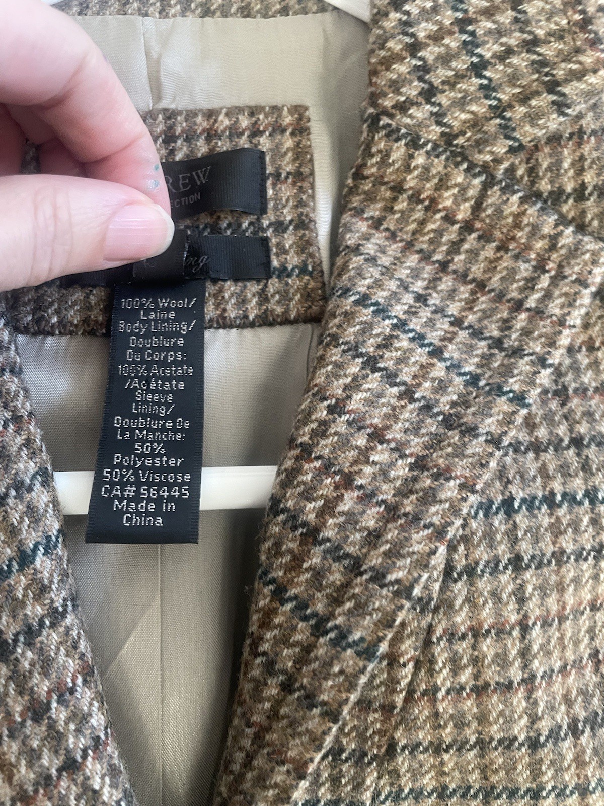 J Crew Vtg Blazer Wool Women Size 0 Old Money Academia Earth Times Brown