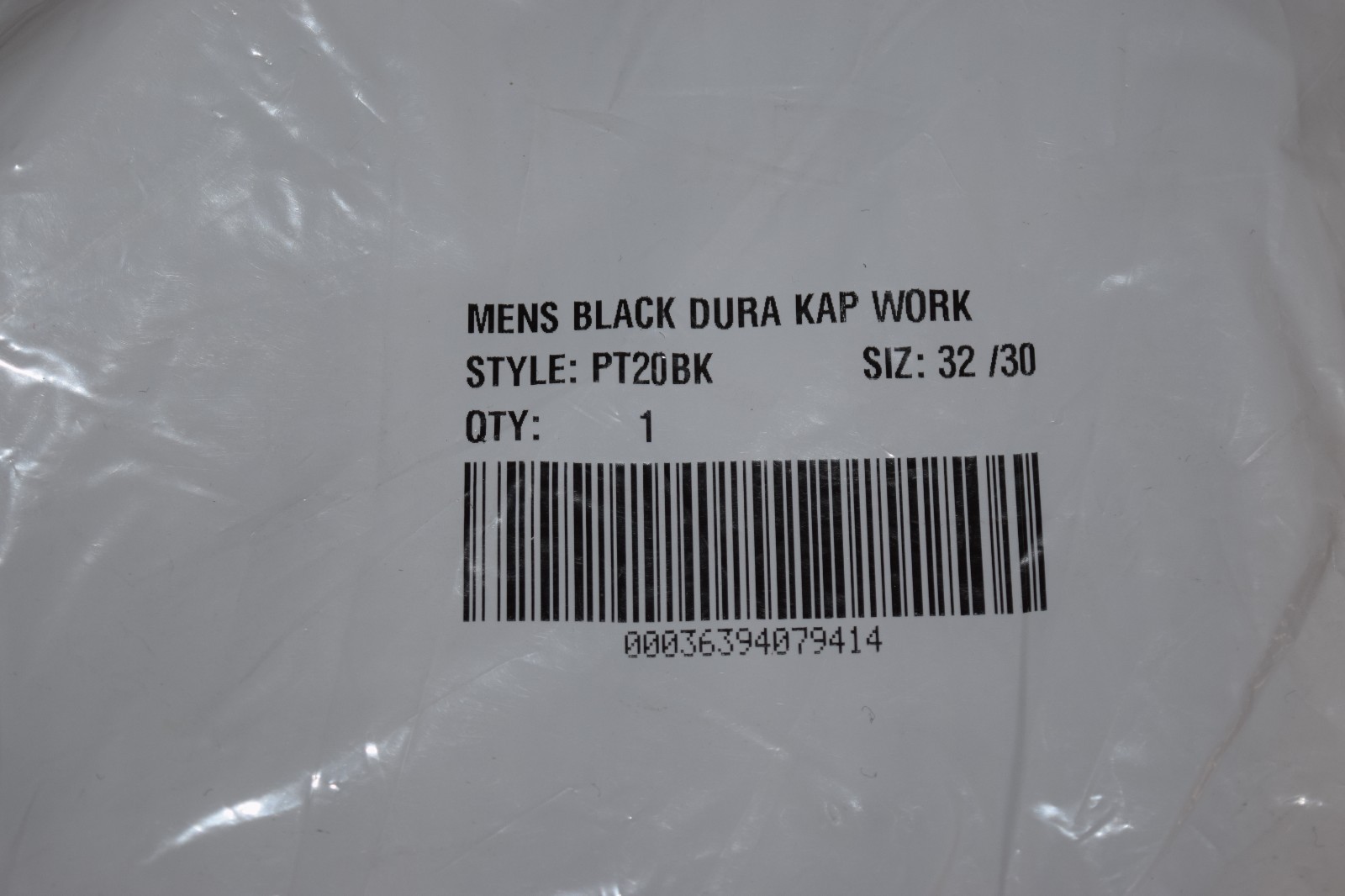 Red Kap Men’s Dura-Kap Industrial Work Pants PT20BK Black 32×30