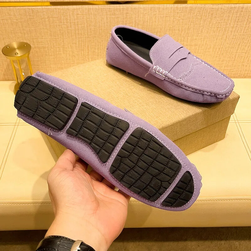 Men Casual Shoes Suede Lazy Slip-on Driving Flat Boat Shoes Loafers Moccasins