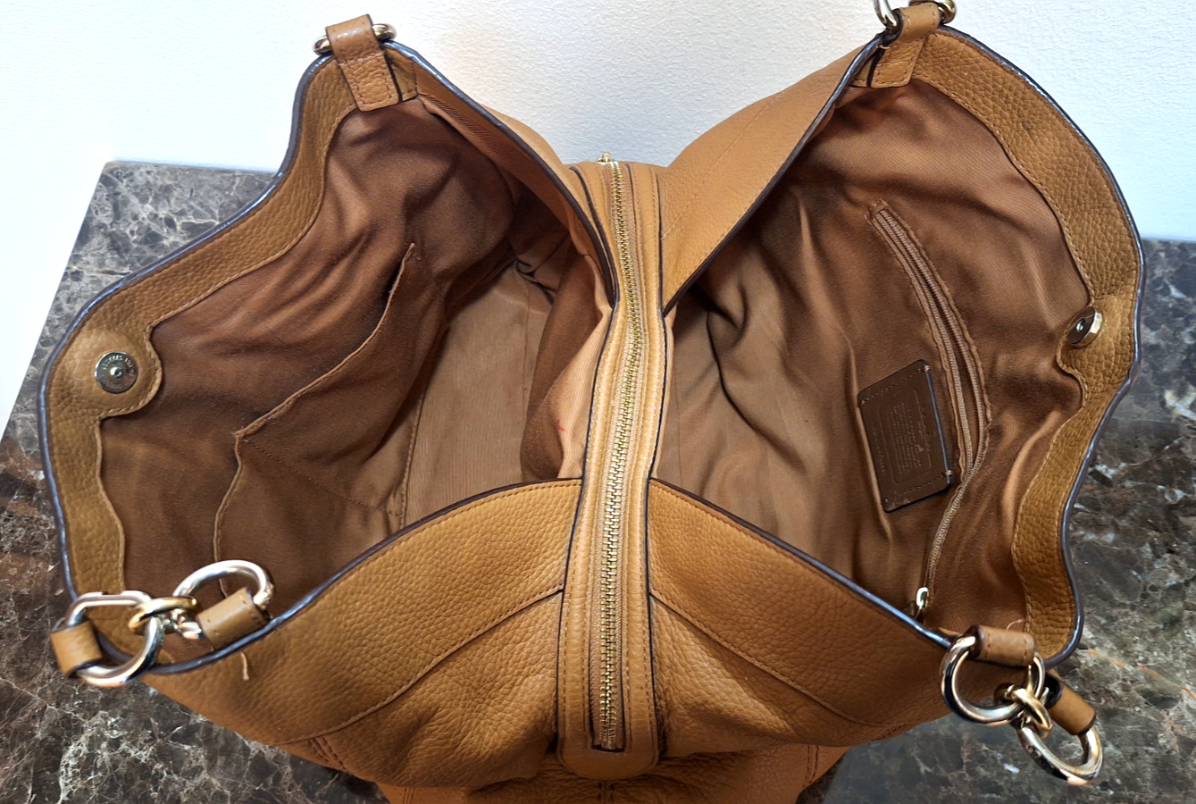 Coach F28997 British Tan Lexy Triple Compartment Shoulder Bag