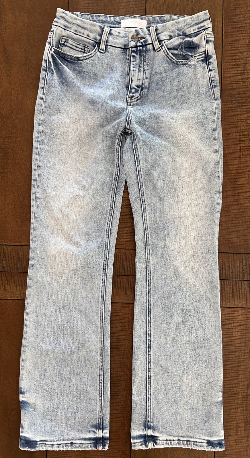 VERVET Jeans Womens 28 Blue Light Wash Mid Rise Distressed Stretch Denim EUC