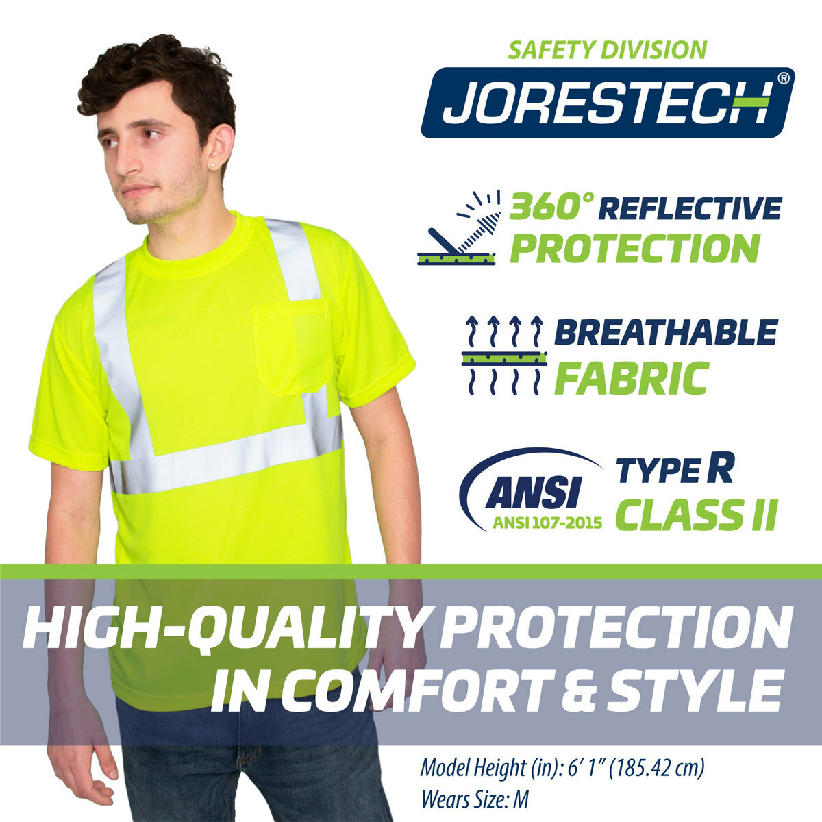 Hi Vis T Shirt Heat Tranfer Reflective Safety Lime Short Sleeve HIGH VISIBILITY