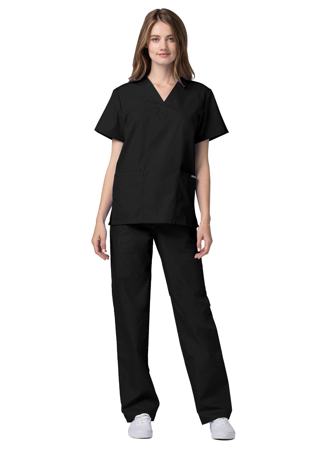 Adar Men’s Medical Nursing Doctor Scrub Set Uniform V-neck Shirt & Pants
