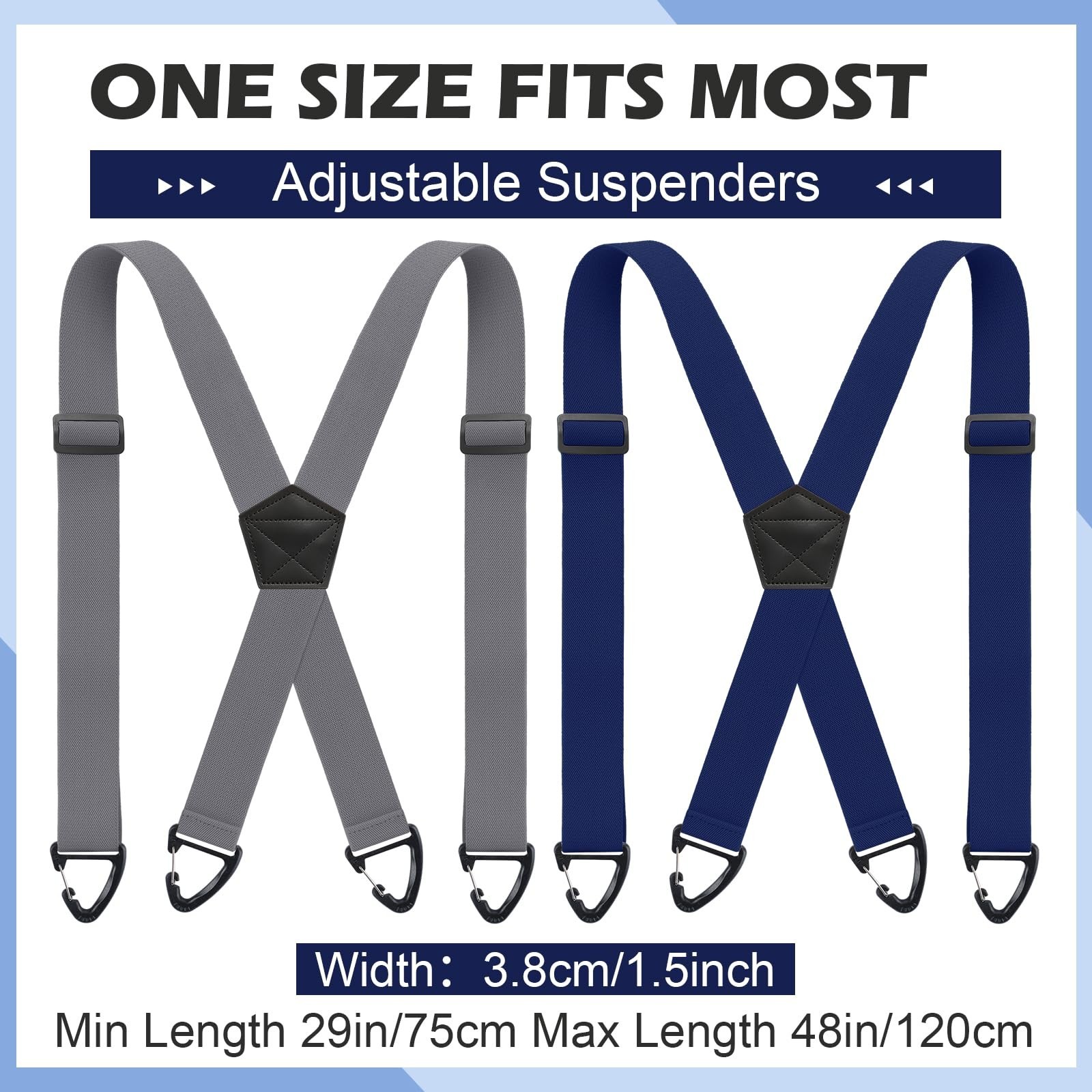 4 Pcs Heavy Duty X Back Hidden Suspenders for Men – Adjustable Invisible Belt, 1