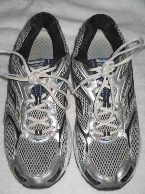 Saucony Grid Cohesion 3 Mens 11.5 Running Shoes Silver Blue Black Gray 25042-14