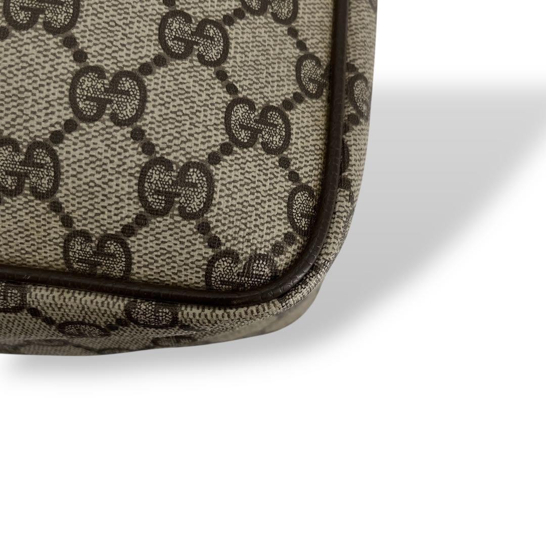 Gucci Mini Boston GG Supreme Web Stripe Handbag Beige Brown Auth rare limited