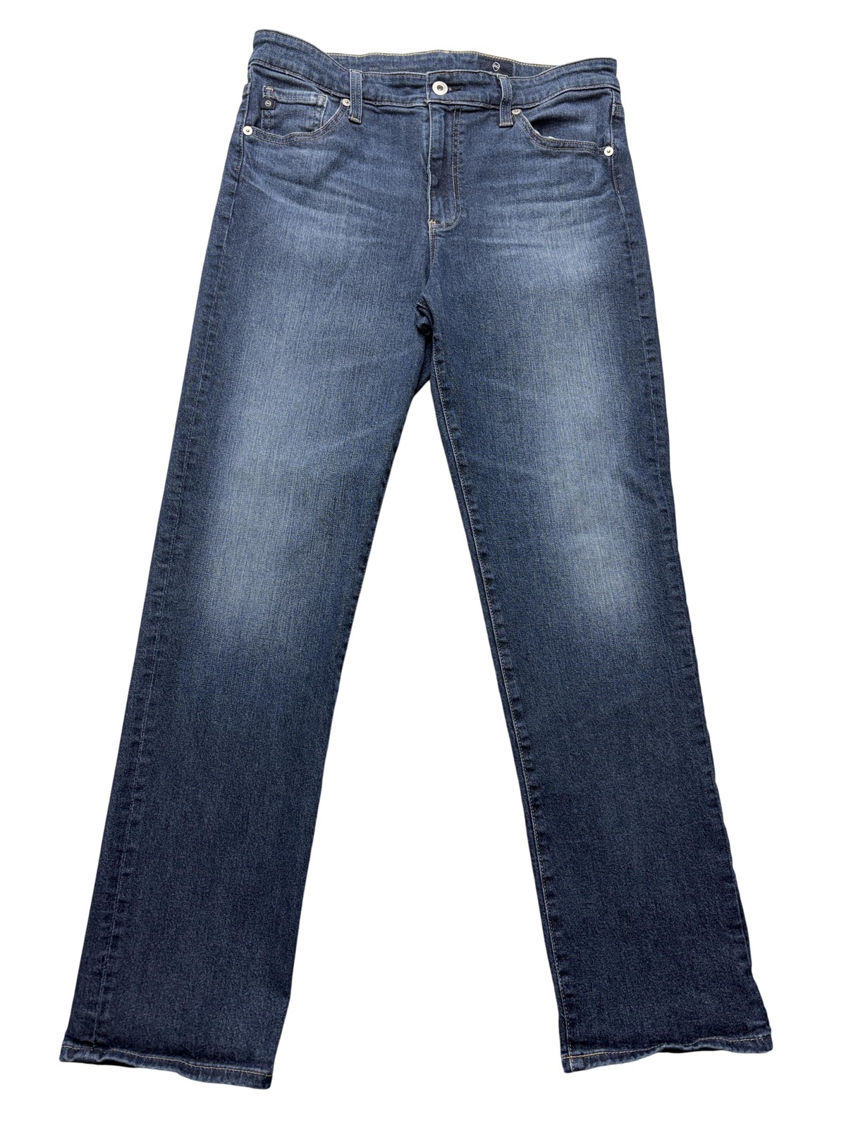 AG Adriano Goldschmied Jeans Mens 32×27 Blue Mid Rise Slim Straight Stretch