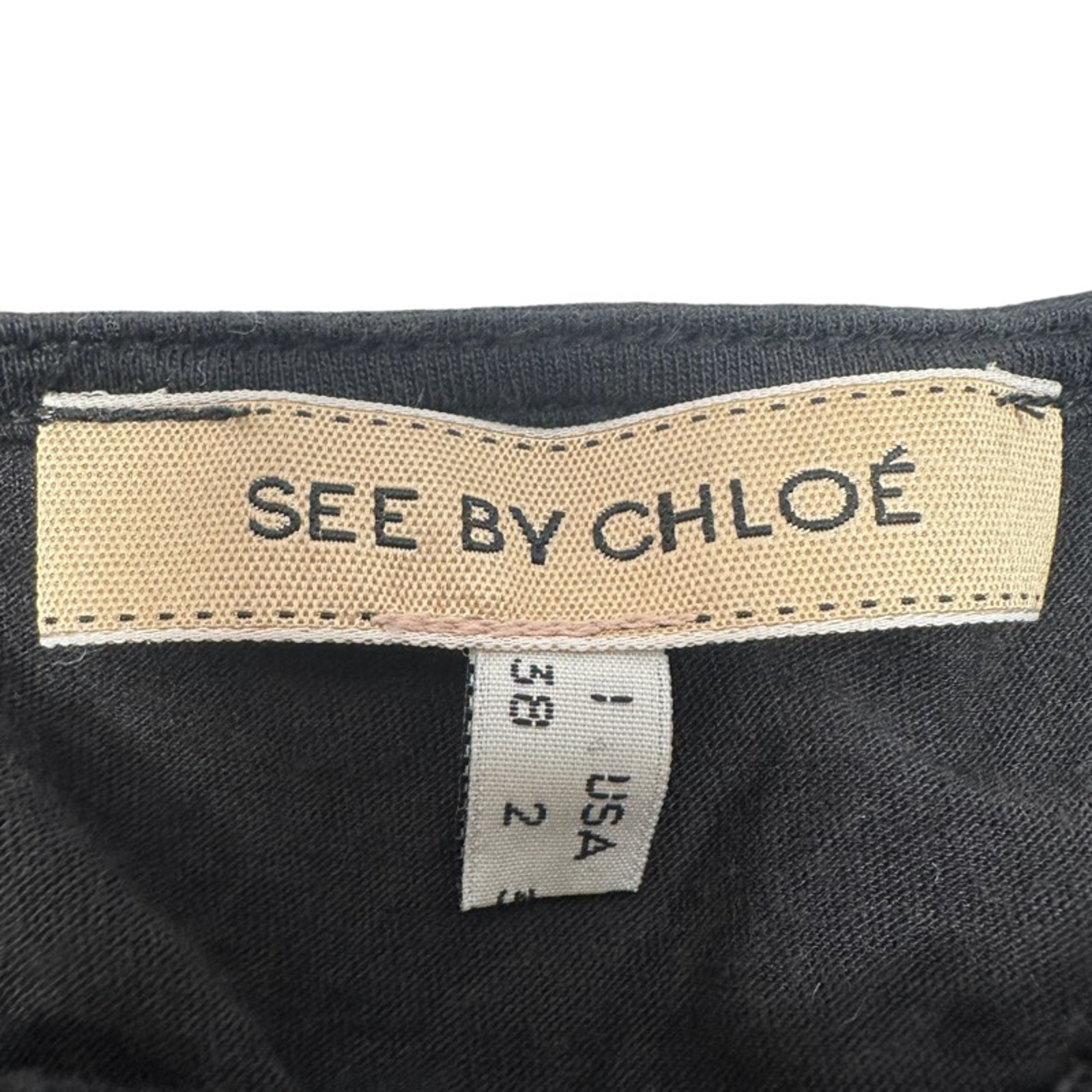 See By Chloe Light Cardigan Sweater Top Blouse Womens 2 Black Trim Modal Blend