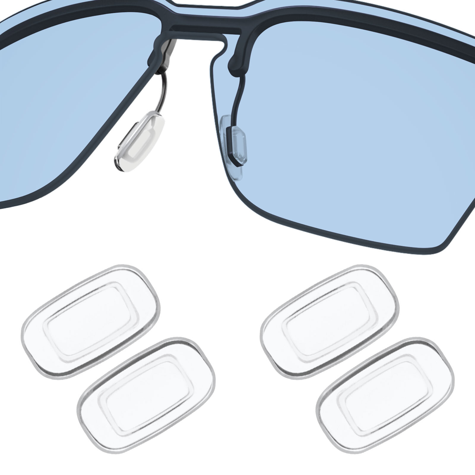 Silicone Replacement Crystal Clear Nose Piece For-Maui Jim Black Coral