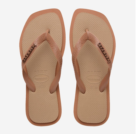 Havaianas Top Square Fusion Rust Rose Gold Sandal Women sizes 35/36-41/42 NEW!!!