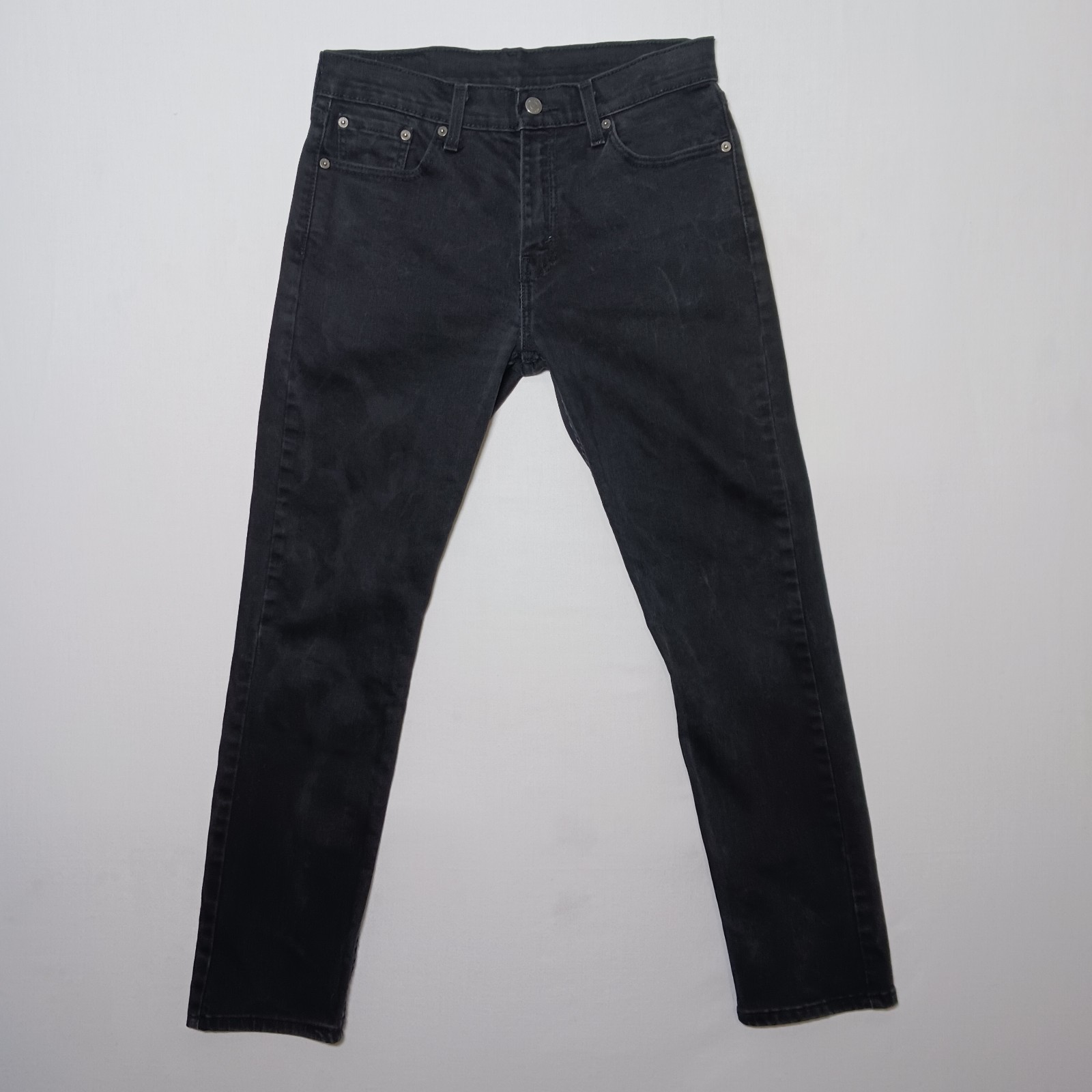 Levi’s 502 Mens Regular Tapered Fit Jeans 30X30 Black Wash Denim Stretch