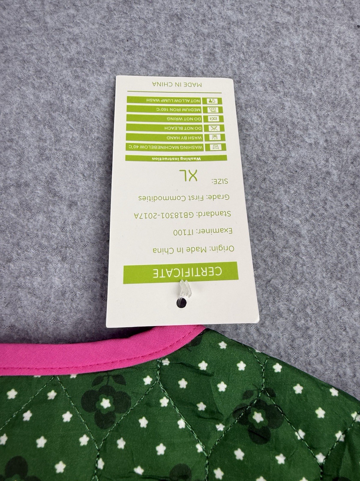 FLORAL PRINT BUTTON DOWN QUILTED Green Pink JACKET Women’s Sz XL