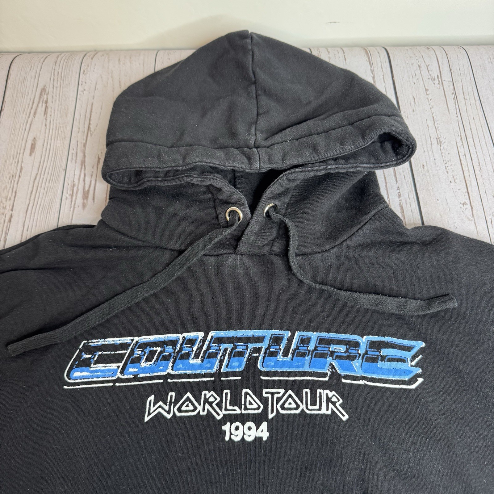 The Couture Club Oversized Hoodie World Tour 1994 Puff Sleeves Adult XL Black