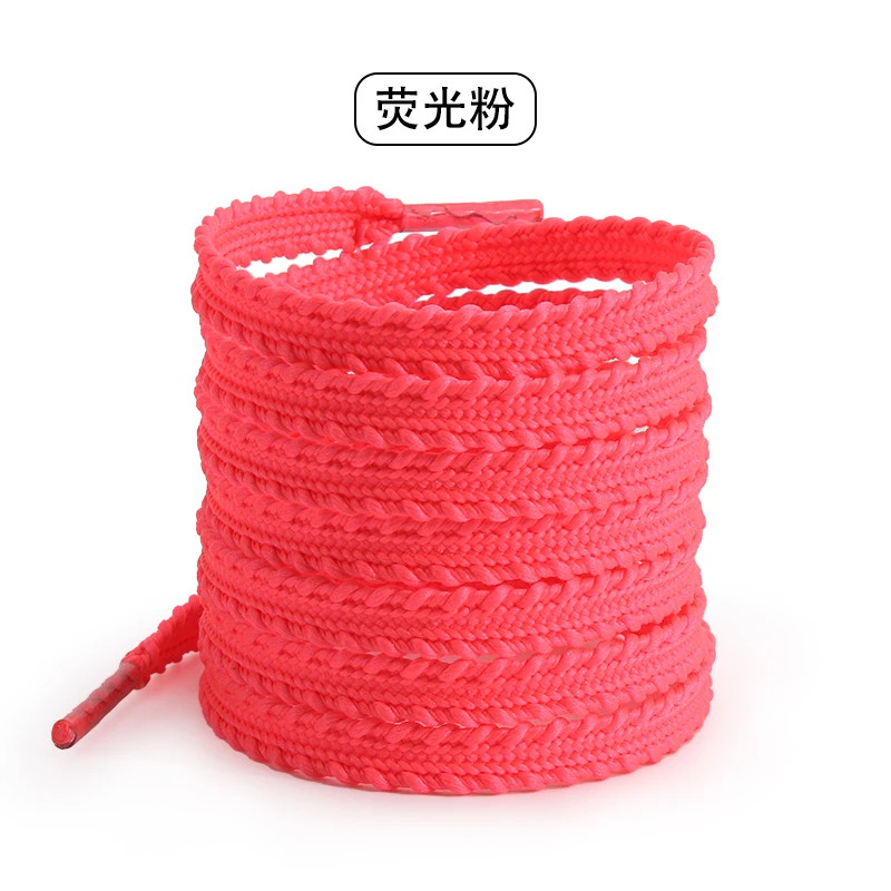1 Pair Flat Wheat Ears Shoelaces, 0.7mm Solid Color Gear-shaped Braided Shoe Str