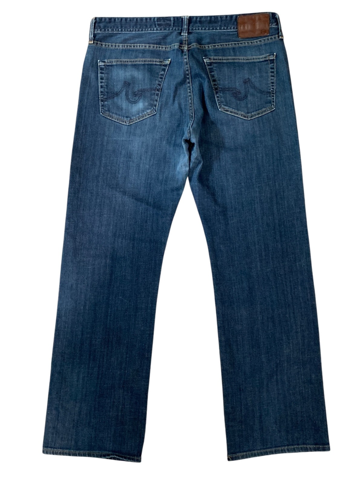 AG Adriano Goldschmied The Protégé Jeans Mens 36×32 Whiskering Med Wash Made USA