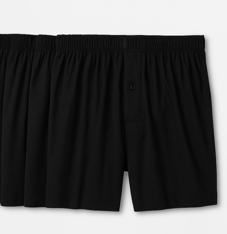 Classics Men’s TAGLESS Comfort Soft Knit Boxers Comfort Black 3 Pk Underwear