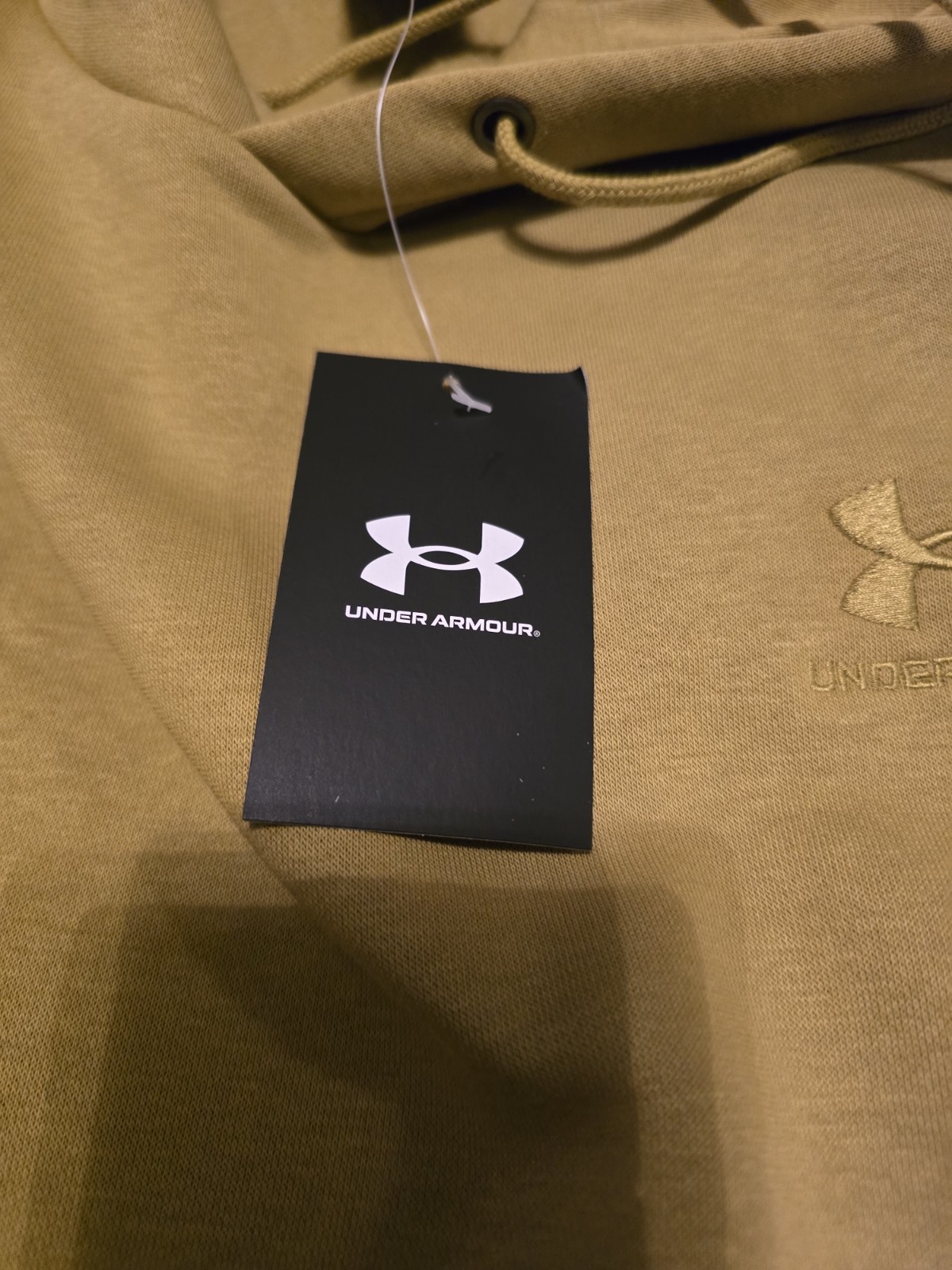 Under Armour Icon size L Sleeveless Fleece Hoodie Olive Green.