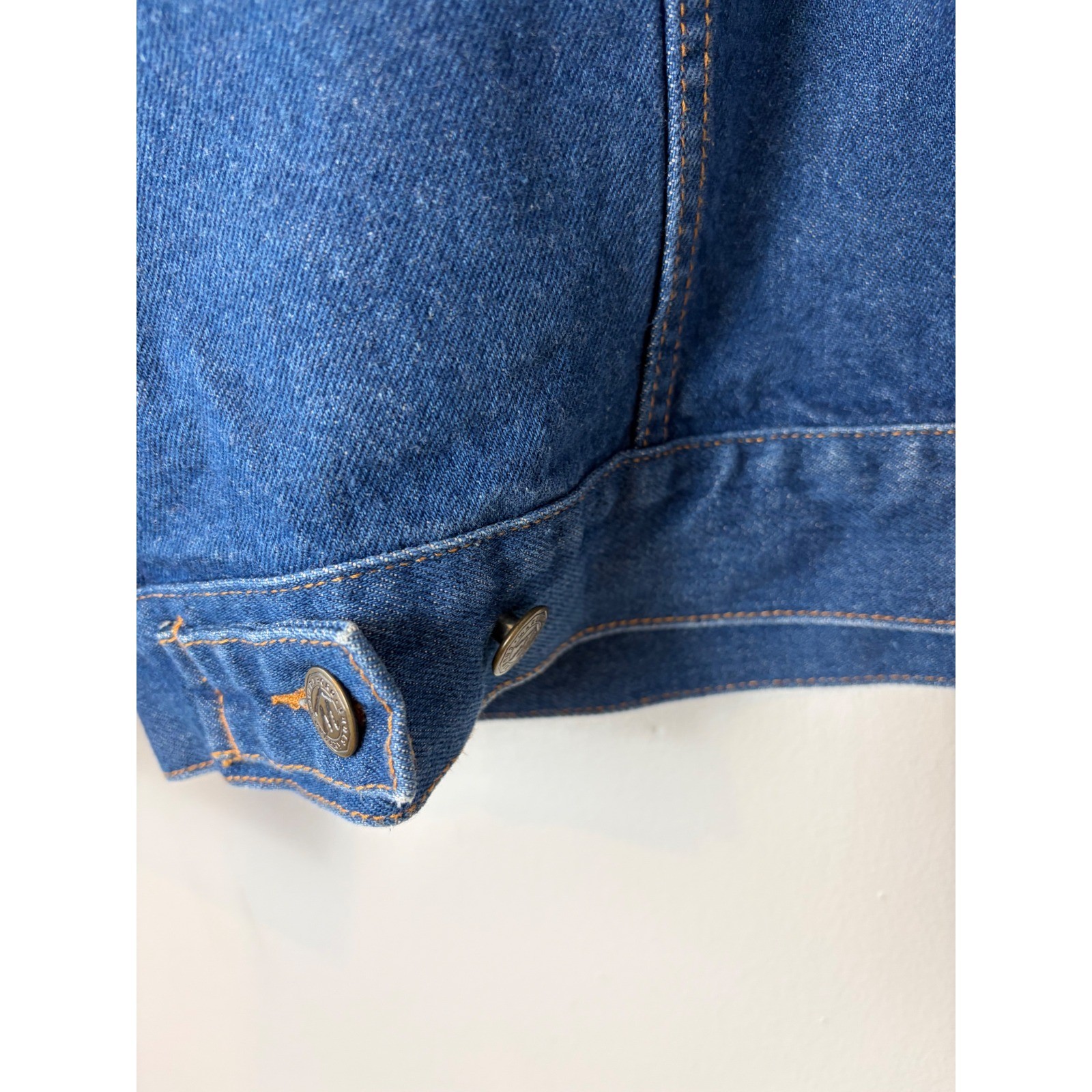 Vintage Marlboro Country Store Denim Jacket Leather Collar XL Blue