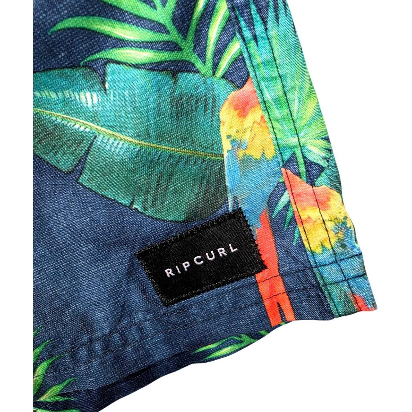Rip Curl Lay Days Mens Navy Tropical Parrot Palm Boardshorts Size Large L