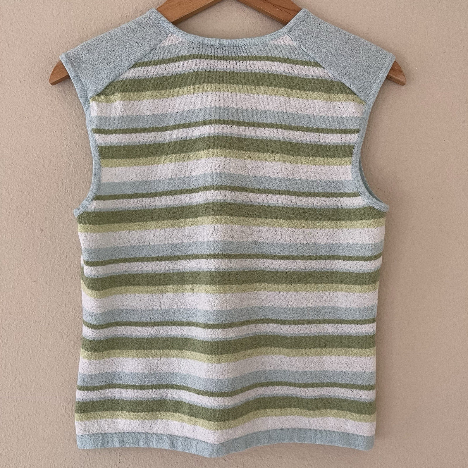 Vintage Y2K Xhilaration Sleeveless Sweater Top Sz XL Striped 90s Indie Soft Girl