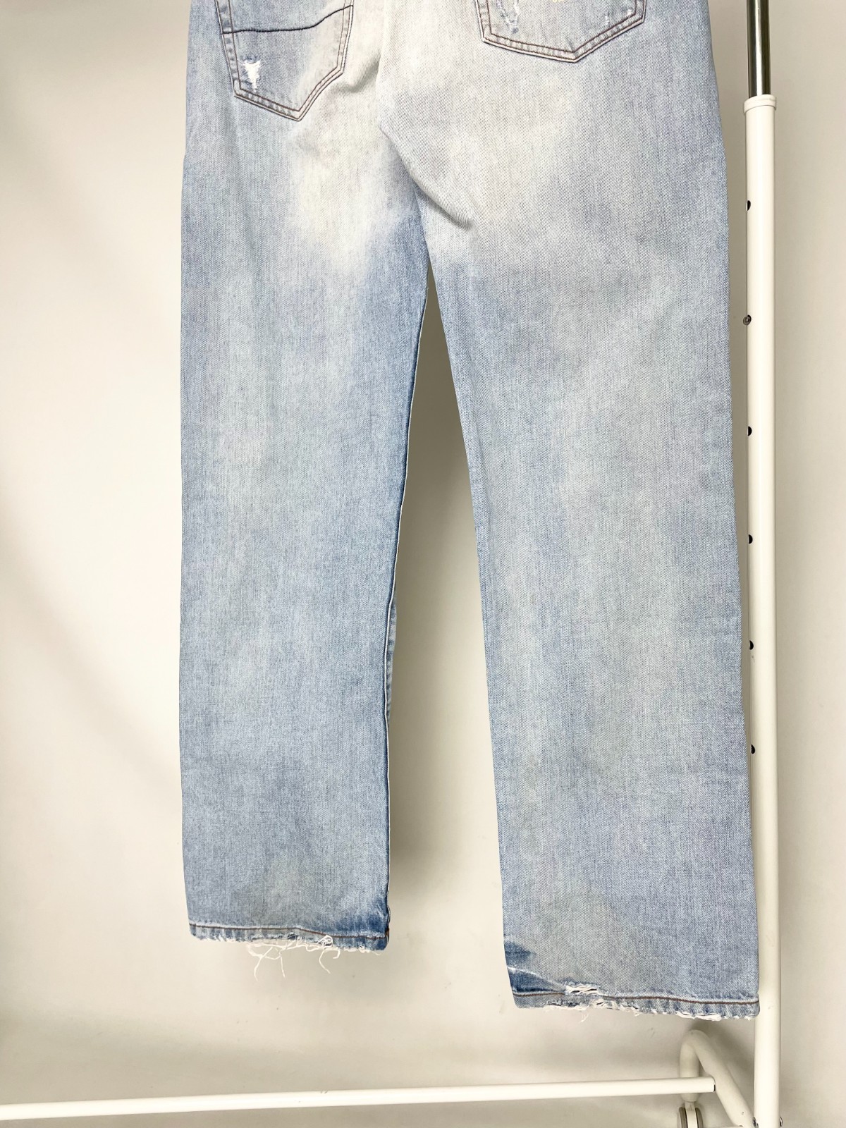 Stone Island Denim ( Size 34 ) Vintage Distressed Faded Light Blue Jeans Pants