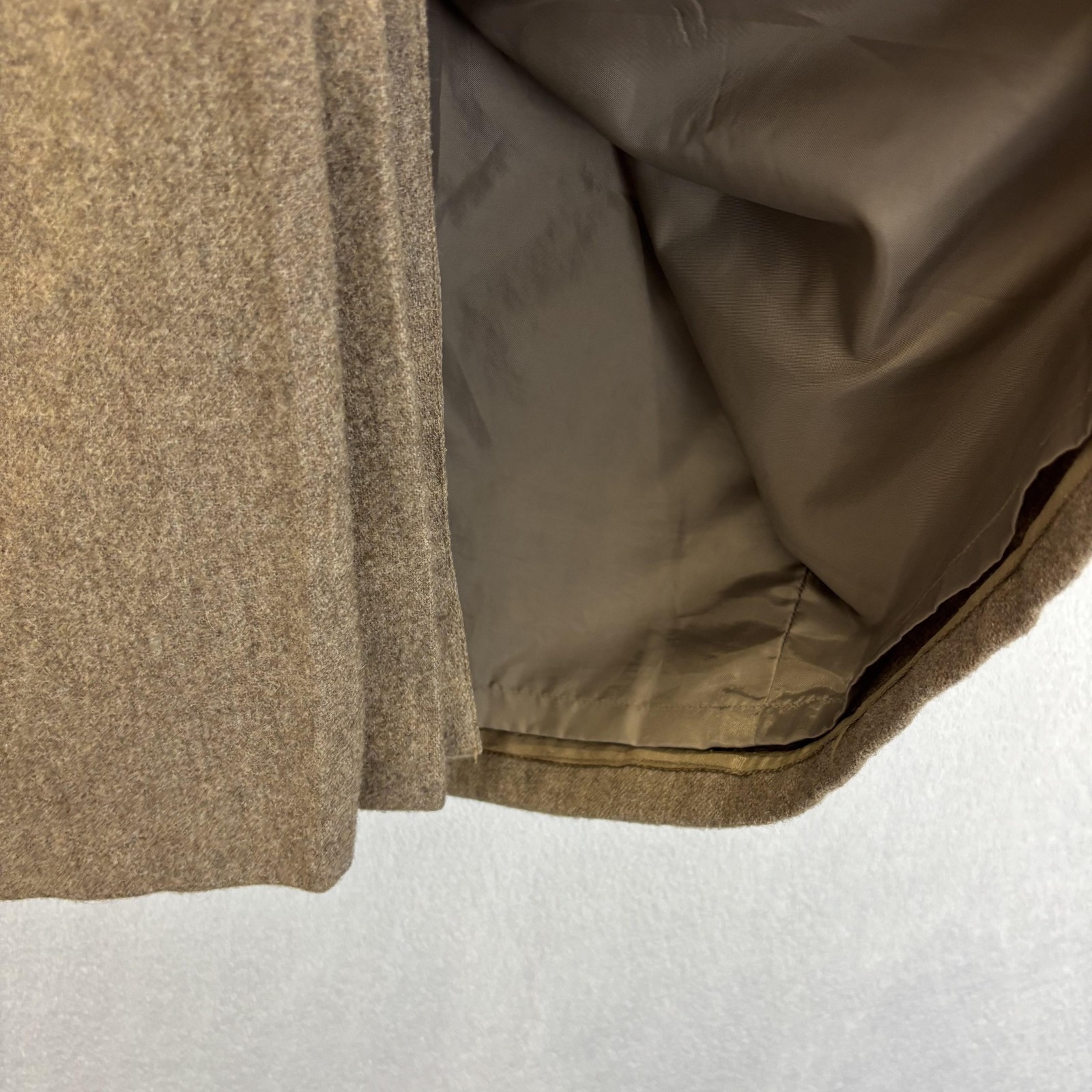 Vintage Tweed Wool Pleated A Line Skirt Medium 9 Brown Midi Slit Academia Office
