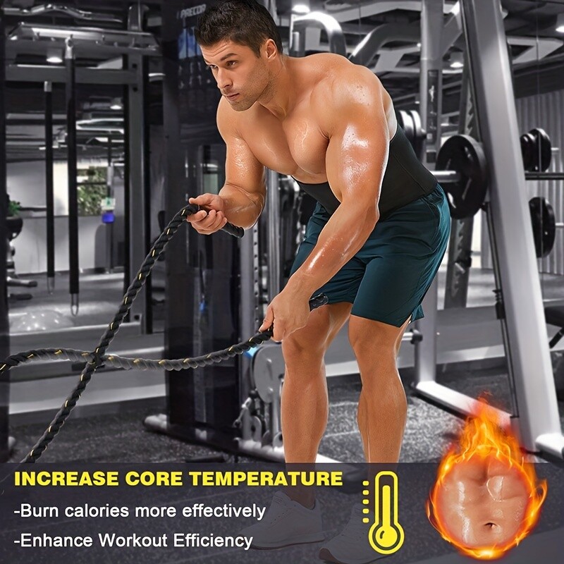 Mens Heat Trapping Waist Trainer Sweat Body Shaper Thermo Sauna Belt Weight Loss