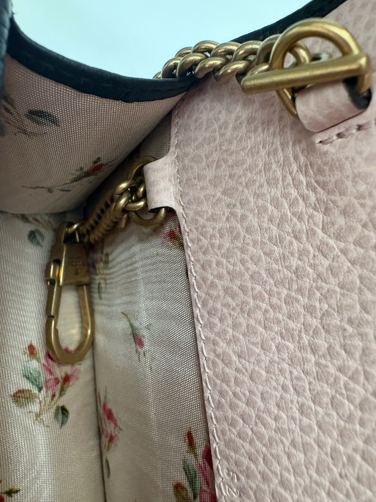 Gucci Marmont Bow Black Leather Clutch Wallet On Chain Gold GG Crossbody Bag