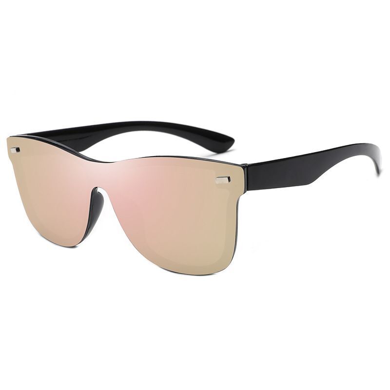 Rimless Square Sunglasses -Polycarbonate UV400 Mirror Lens Retro Plastic Eyewear
