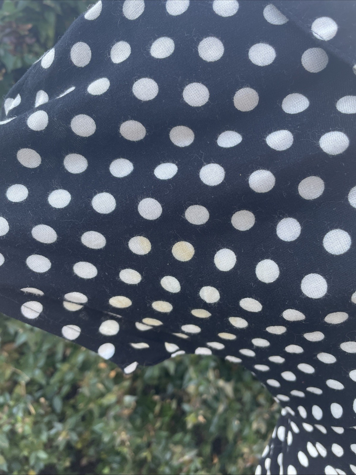 Vintage Polka Dot Mini Dress M Peter Pan Collar Rockabilly Empire Waist Black