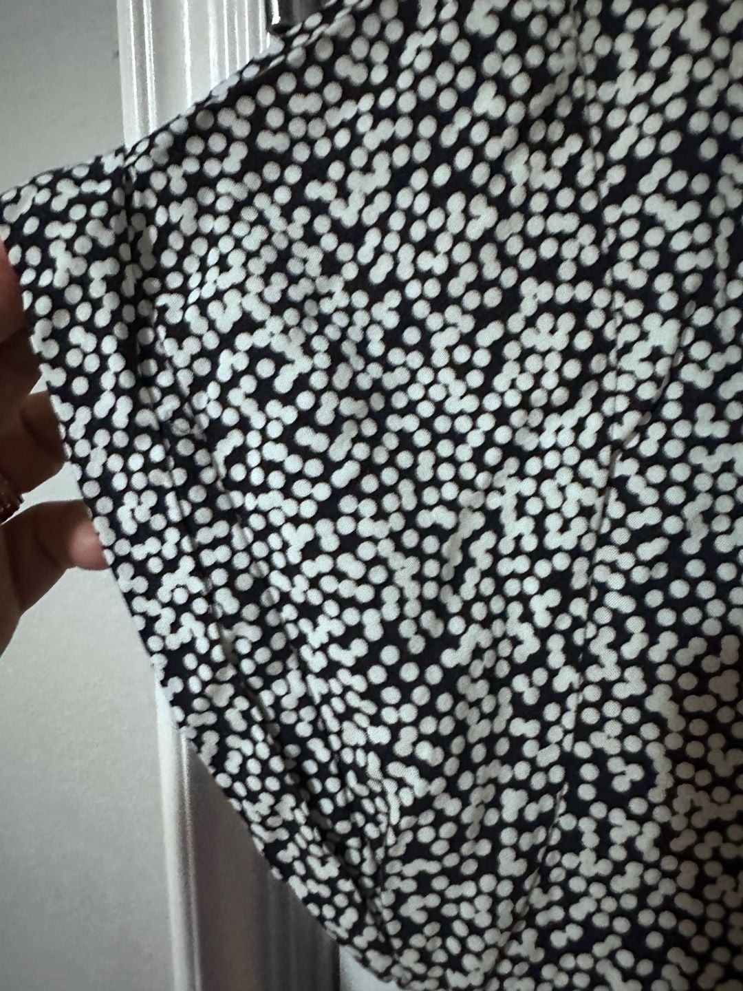 Gap Navy and White Dotted Pattern Short Sleeve Shift Dress