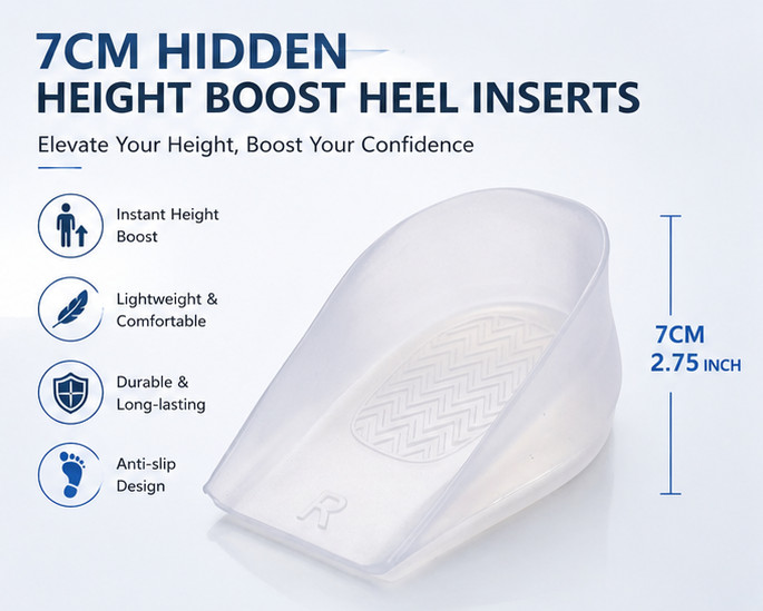 Invisible Height Increase Insoles, Non-Slip Silicone Shoe Lift Pads