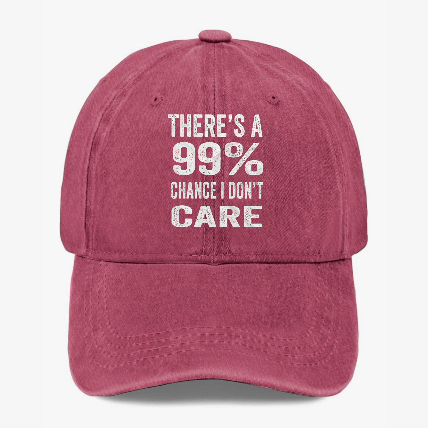 Funny 99% Chance I Don’t Care Hat Sarcastic Humor Quote Dad Hat Baseball Cap
